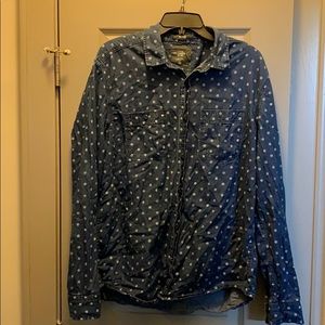 Blue polka dot H&M long sleeve button up